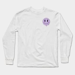 Purple Dripping Smiley Face Long Sleeve T-Shirt